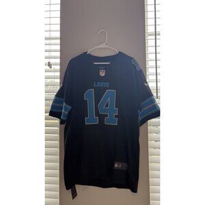 New Large #14 Detroit Lions Amon Ra St Brown Alternate Black Jersey